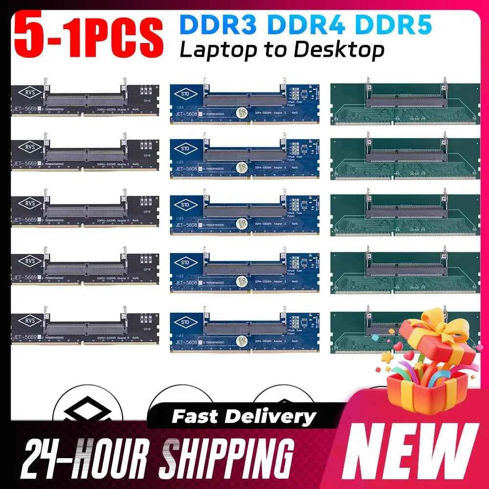 1-5PCS Laptop To Desktop Memory RAM DDR3 DDR4 Memory Adapter Connector Card SO-DIMM To PC DIMM Card DDR3 DDR4 Memory Adapter Sti
