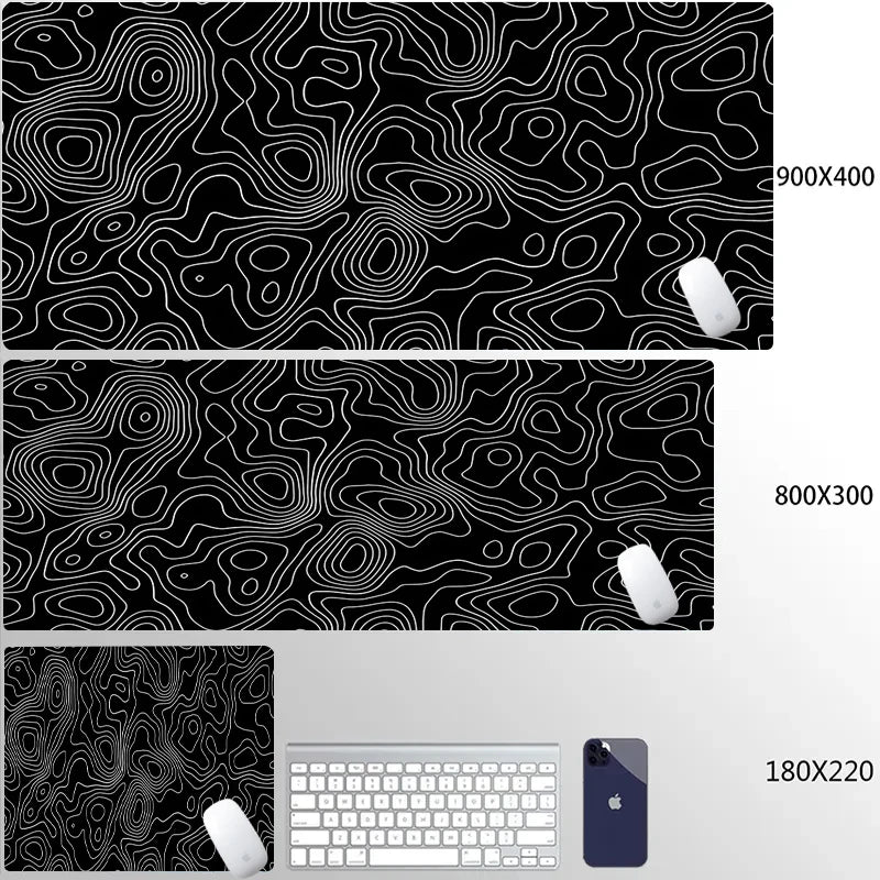 Mouse Pads Black White Line Gaming Mousepads Large Mousepad Gamer Natural Rubber Mat Company Lockrand Deskmat Design For Gift