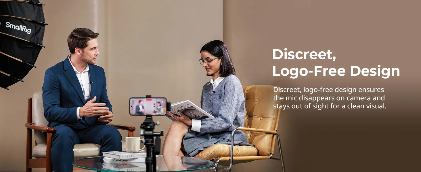 SmallRig S70 Wireless Microphone, 24-bit/48kHz Sampling 70dB SNR 40-Hour Runtime for Phone Camera for DJI for Insta360 -5715