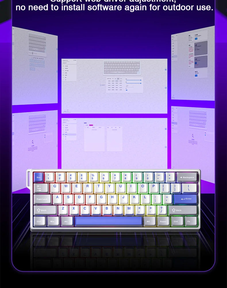 AULA WIN68 HE Esports Magnetic Switch Keyboard Rapid Trigger 8K Return RGB Hotswap 60% 68% Custom Game Keyboard