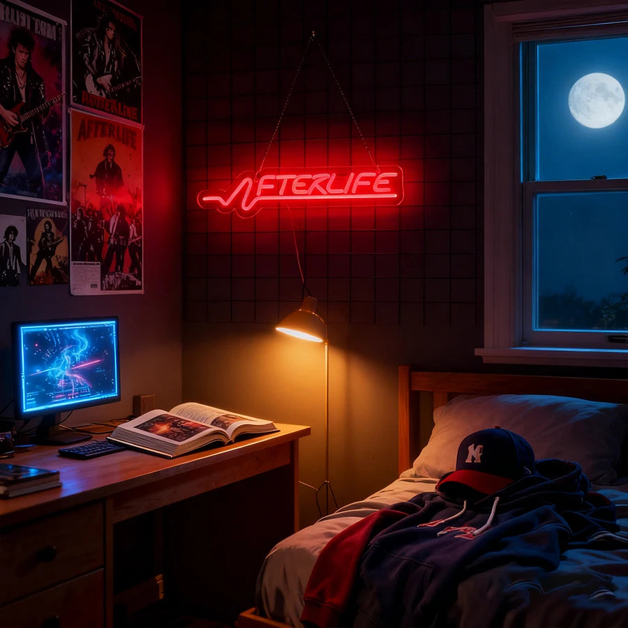 Cyberpunk Neon Sign Game LED Sign for Wall Decor Shooting Games Neon Light for Gaming Room Man Cave Bedroom Gifts for Teen Boys