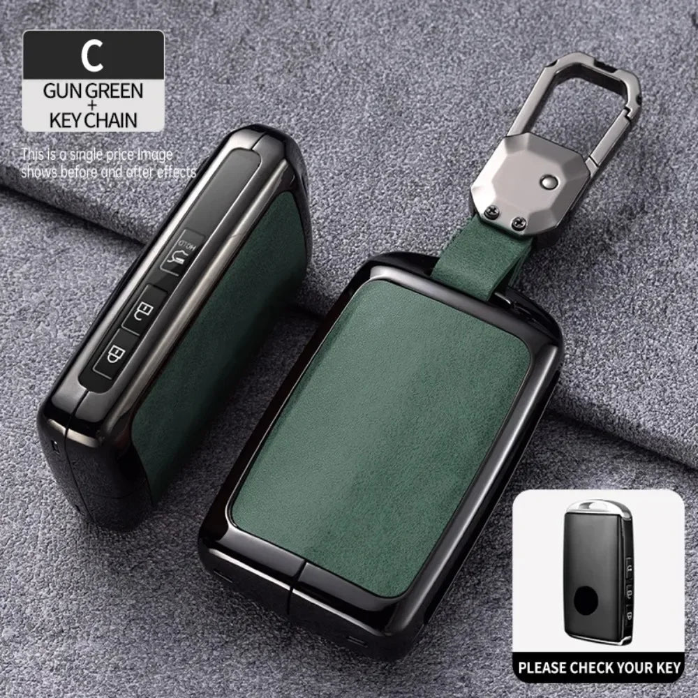 Zinc Alloy Leather Smart Car Key Fob Case Cover Chain Remote Shell Holder Protector for Mazda 3 6 CX3 CX30 CX5 CX8 CX9 CX50 CX60