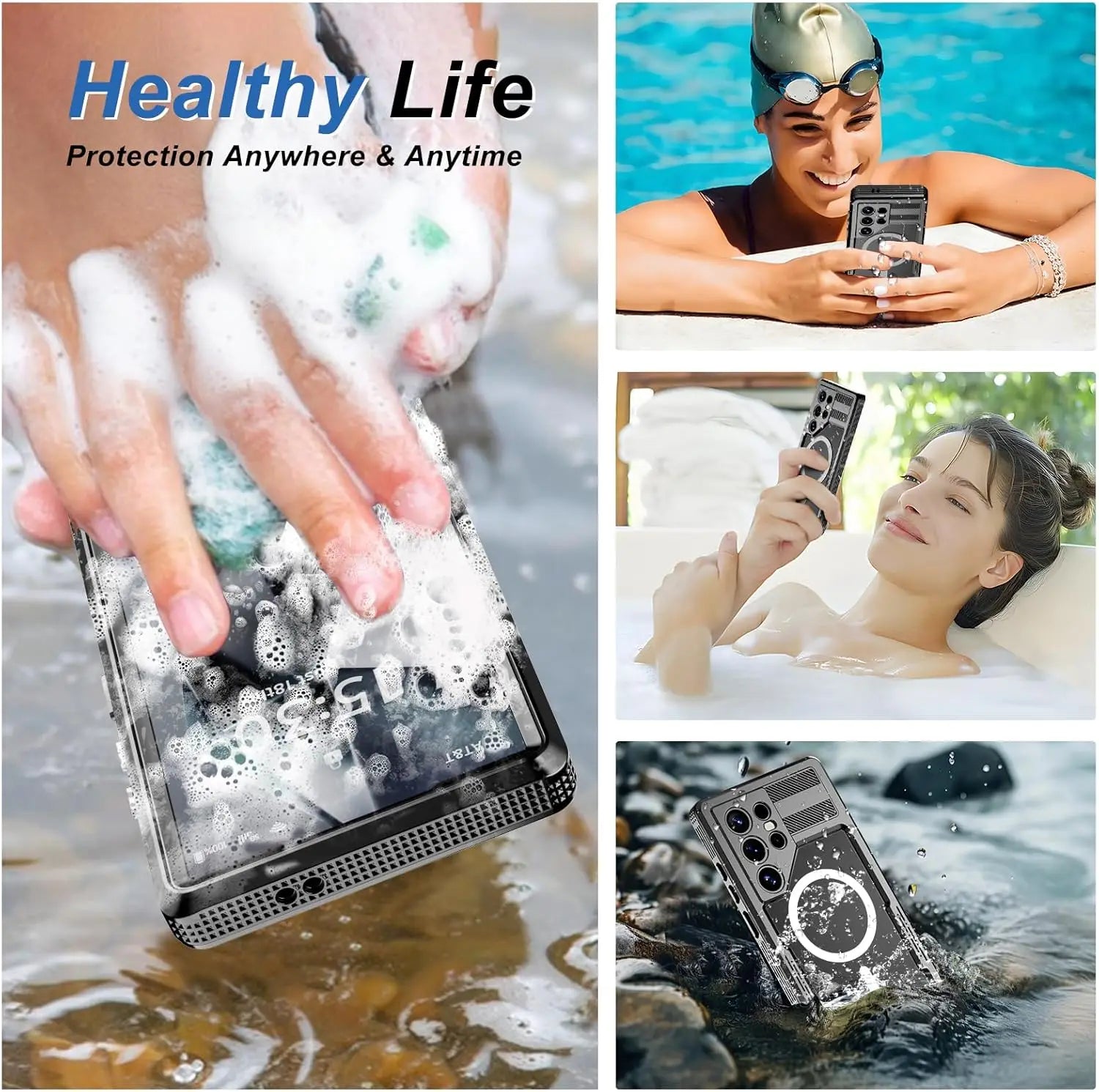 For Samsung Galaxy S26 Ultra S25 Plus S24 S23 Case Waterproof Magsafe Snow Dust Shock Proof 360° Underwater IP68 Certified Cover