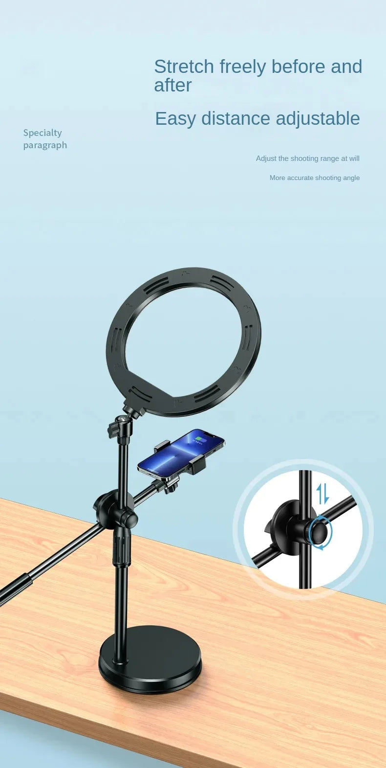 Mobile Phone Head Up Shooting Stand Desktop Live Overhead Painting Calligraphy Photography Artifact 360 Degrees Rotation