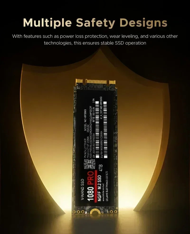 Original SSD 1080PRO 1TB Hard Disk Drive 2TB M2 NGFF NVME Interface Internal Solid State Hard Drive for Laptop Desktop Notebook