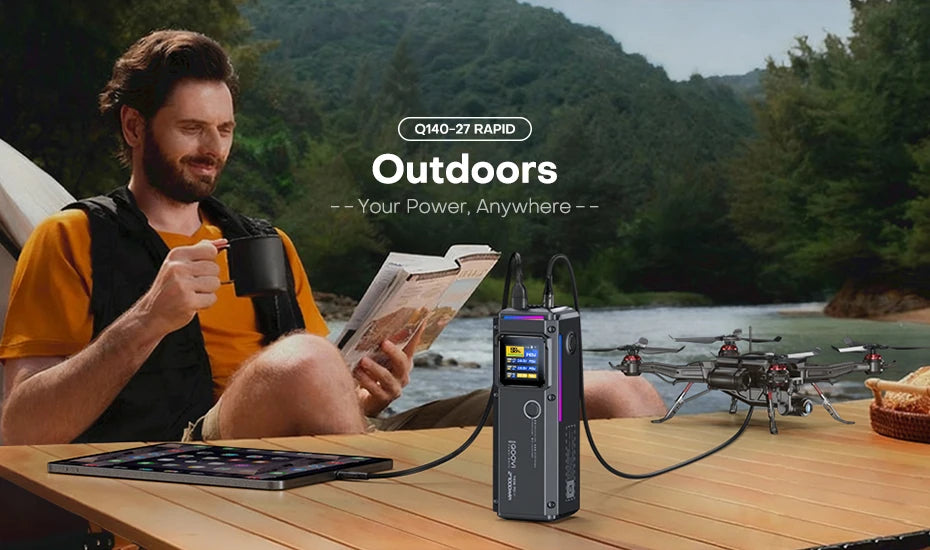 QOOVI 27000mAh Power Bank PD 140W Fast Charging Portable Battery Capacity Powerbank For iPhone Macbook Laptop Samsung Xiaomi