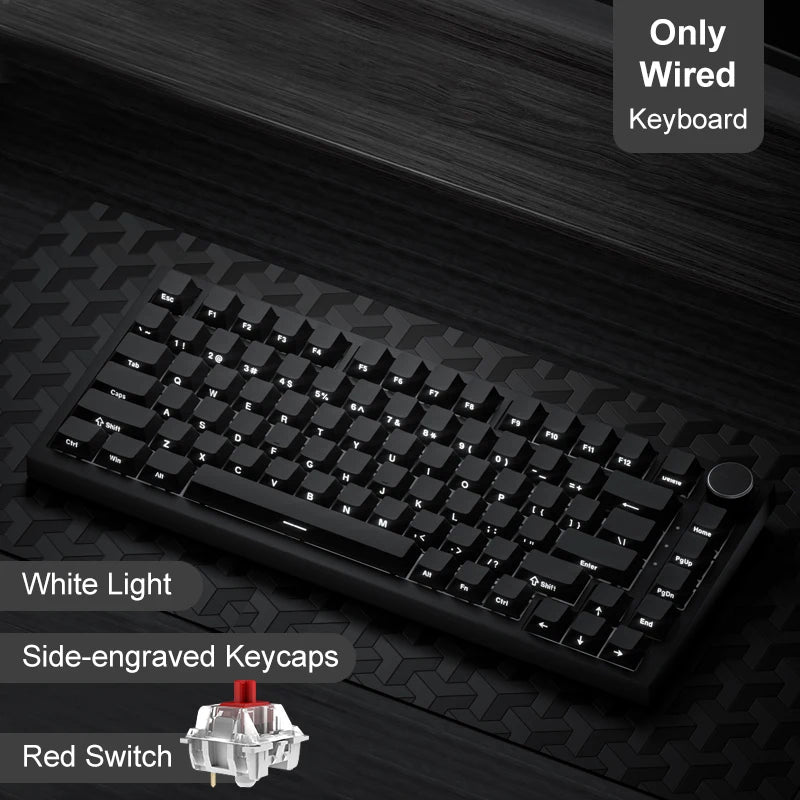 Ajazz AK820/AK820Pro Gaming Mechanical Keyboard Bluetooth 5.1/Wireless/C-Wired Customized Keyboard with Knob Hot Swapping Gasket - WinSupport Tech