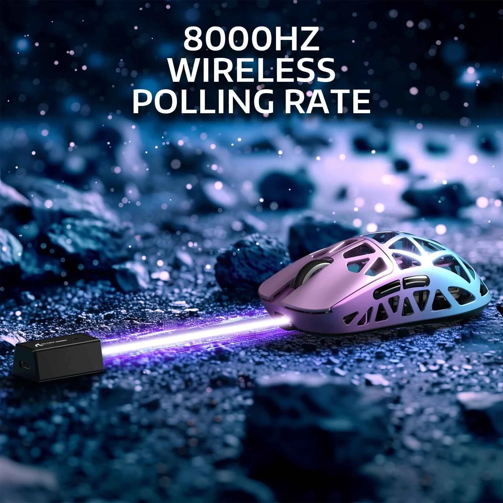 ATTACK SHARK R2 tri-mode programmable mouse, ultra-light magnesium alloy, PAW3950 42000 DPI optical sensor, 8000Hz polling rate
