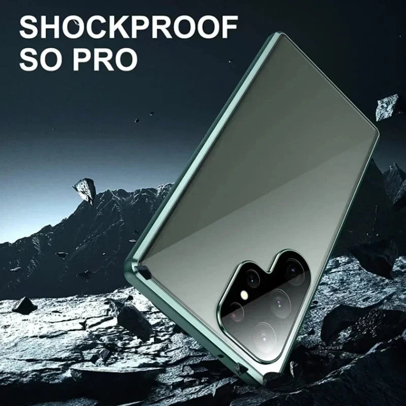 Anti Peeping Metal Phone Case For Samsung Galaxy S25 S24 S23 S26 Ultra Plus 360 Degree Privacy Protection Magnetic Phone Cov
