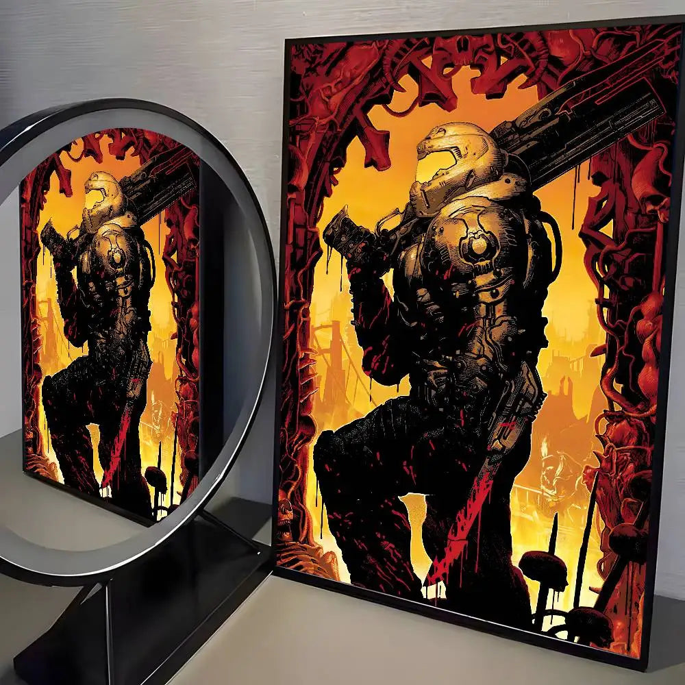 Cool Movie D-Doom Poster Art HD Canvas Advanced Aesthetic Printing Paper Wall Art for Living Room Home Decor