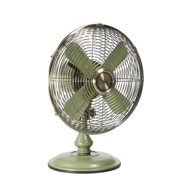 Vintage Desk Fan 12 Inch – Retro Metal Bladeless Fan with 3 Speeds, Quiet Desk Fan for Home Office Classic antique fan