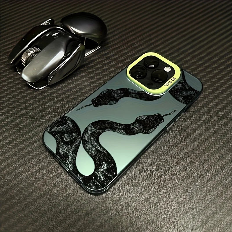Black Snake, Laser Drop Resistant Color Silver, For iPhone17 16 15 14 13 12 11 Pro Max Plus Case Energy Case
