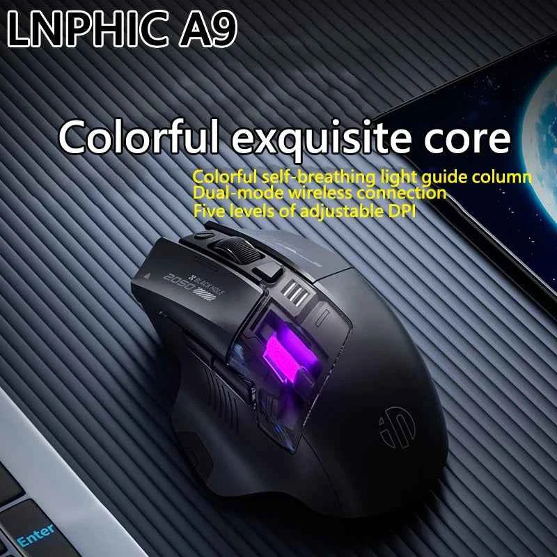 Inphic A9 Explorer V2 Wireless Gaming Mouse 500mA Battery Level Display Ergonomics Bluetooth Office Mouse For PC Laptop