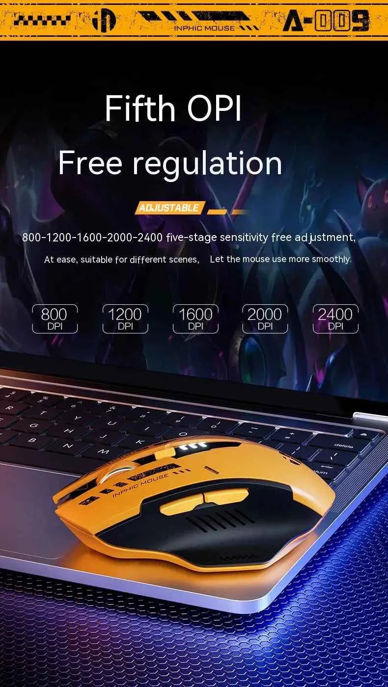 Inphic A9 2.4G Bluetooth wireless silent mouse mecha style mechanical feel For Pc Gamer Office Computer Laptop Accessories Ma