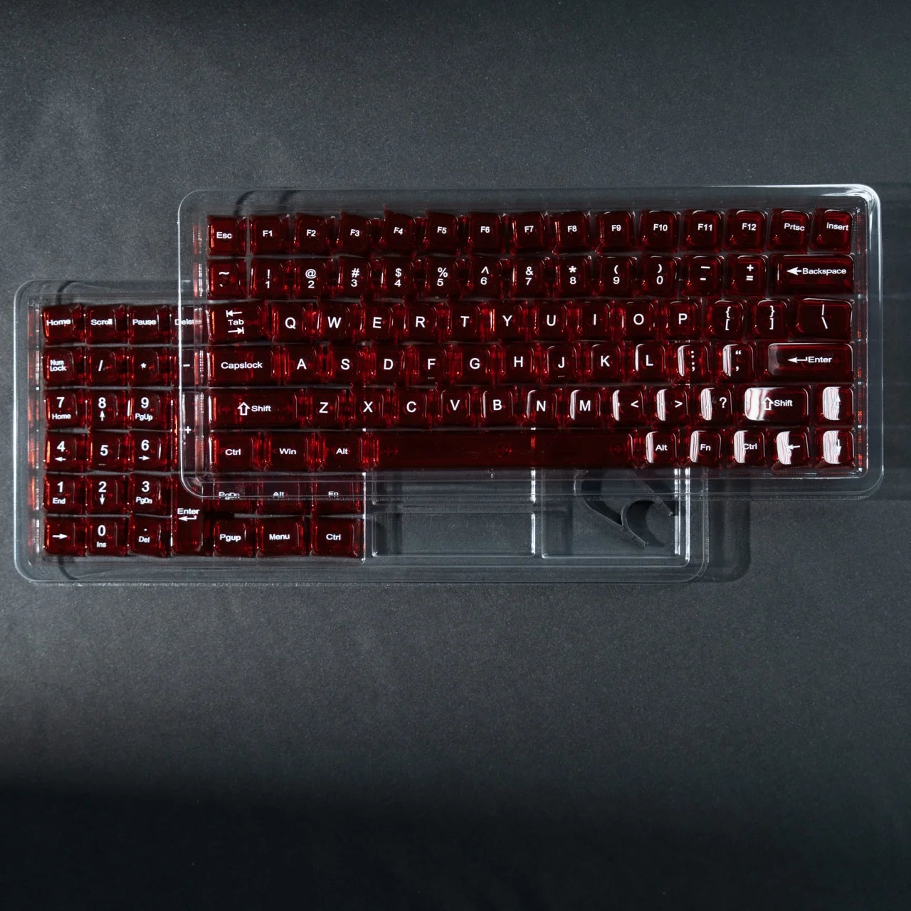 Womier 115 Keys Clear Keys Red Transparent Keycaps MDA Profile Crystal Ceramic Custom Keycaps Set
