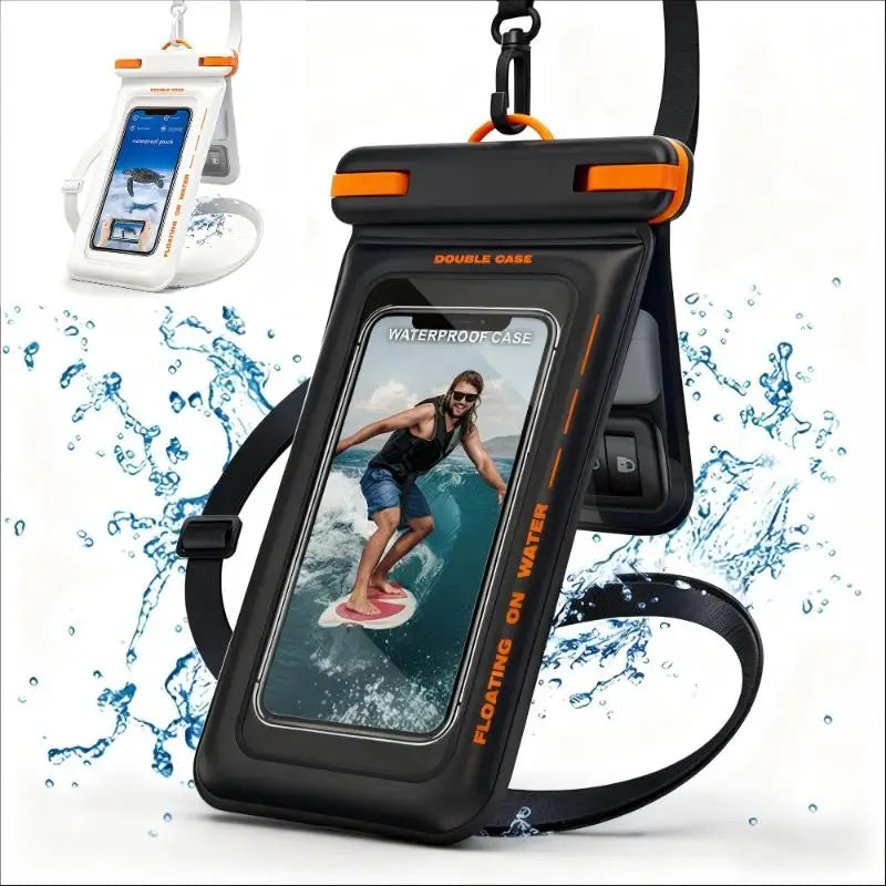 【C】Double Space Waterproof Phone Pouch with Lanyard Floating Waterproof Case for iPhone 17 pro Max 16 15 14 S26 S25