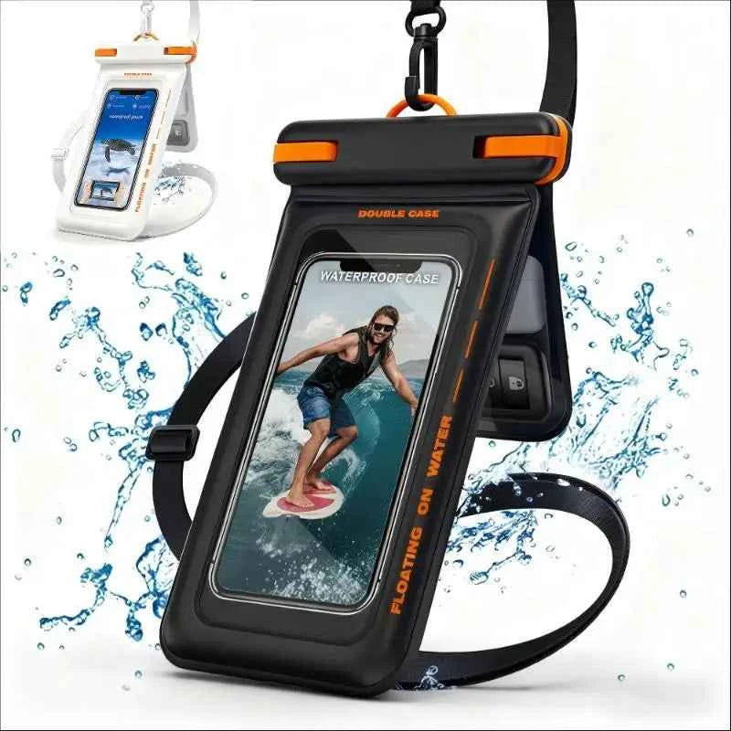 【C】Double Space Waterproof Phone Pouch with Lanyard Floating Waterproof Case for iPhone 17 pro Max 16 15 14 S26 S25