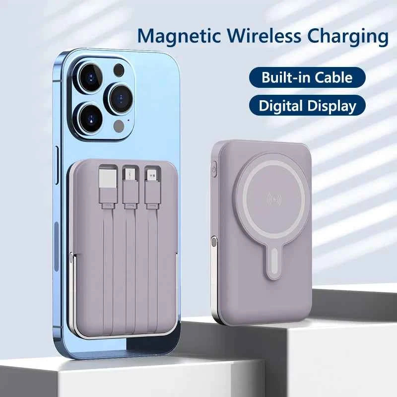 10000mAh Wireless Magnetic Power Bank Portable 22.5W Fast Charging For iPhone 17/16/15/14/13/12 Series Mobile Power with Back Clip and Bracket Desktop Charger