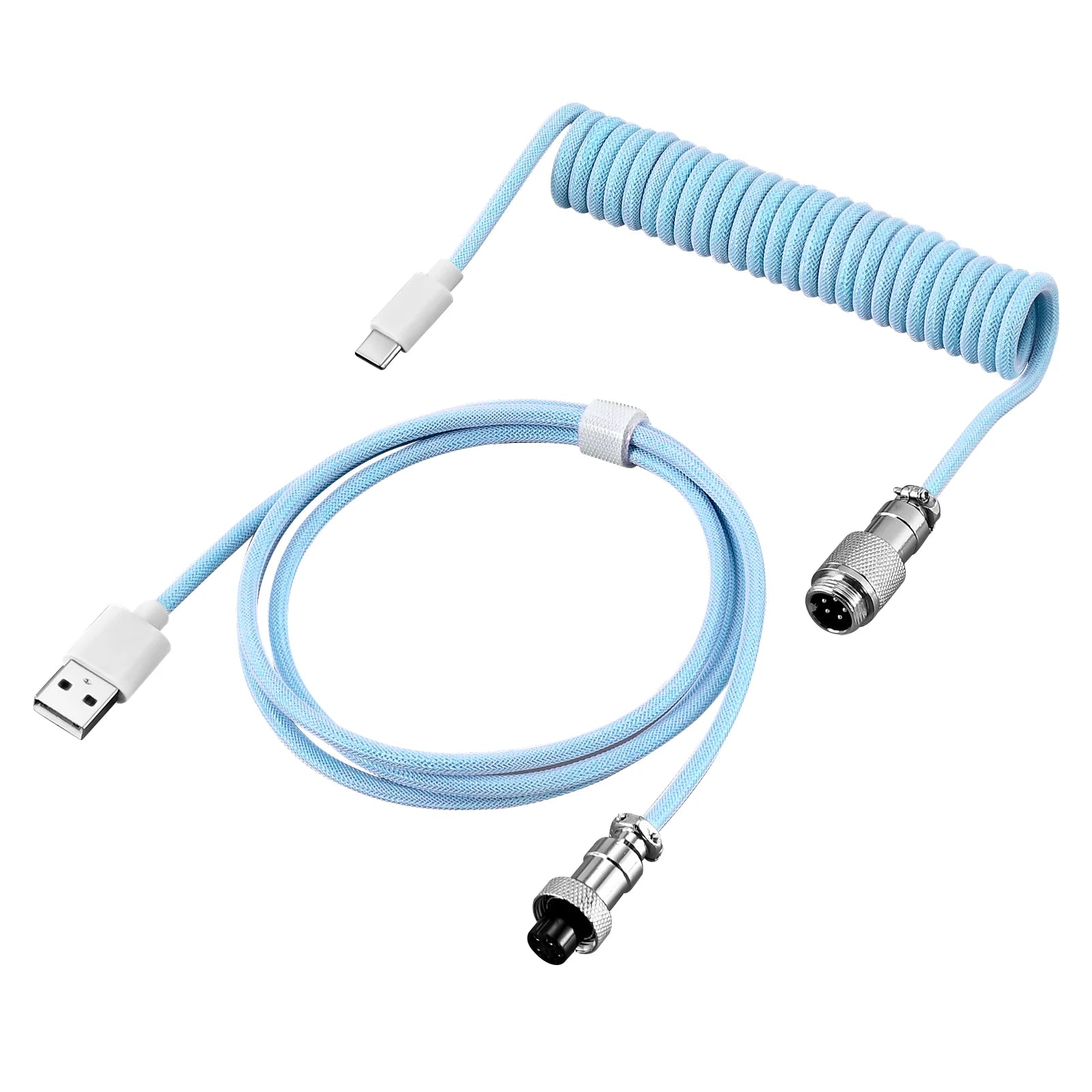 USB Type C Mechanical Keyboard Coiled Cable Hardware Linker Usb GX16 Aviation Mechanical Cable Spiral Gaming Usb Keyboard Cable