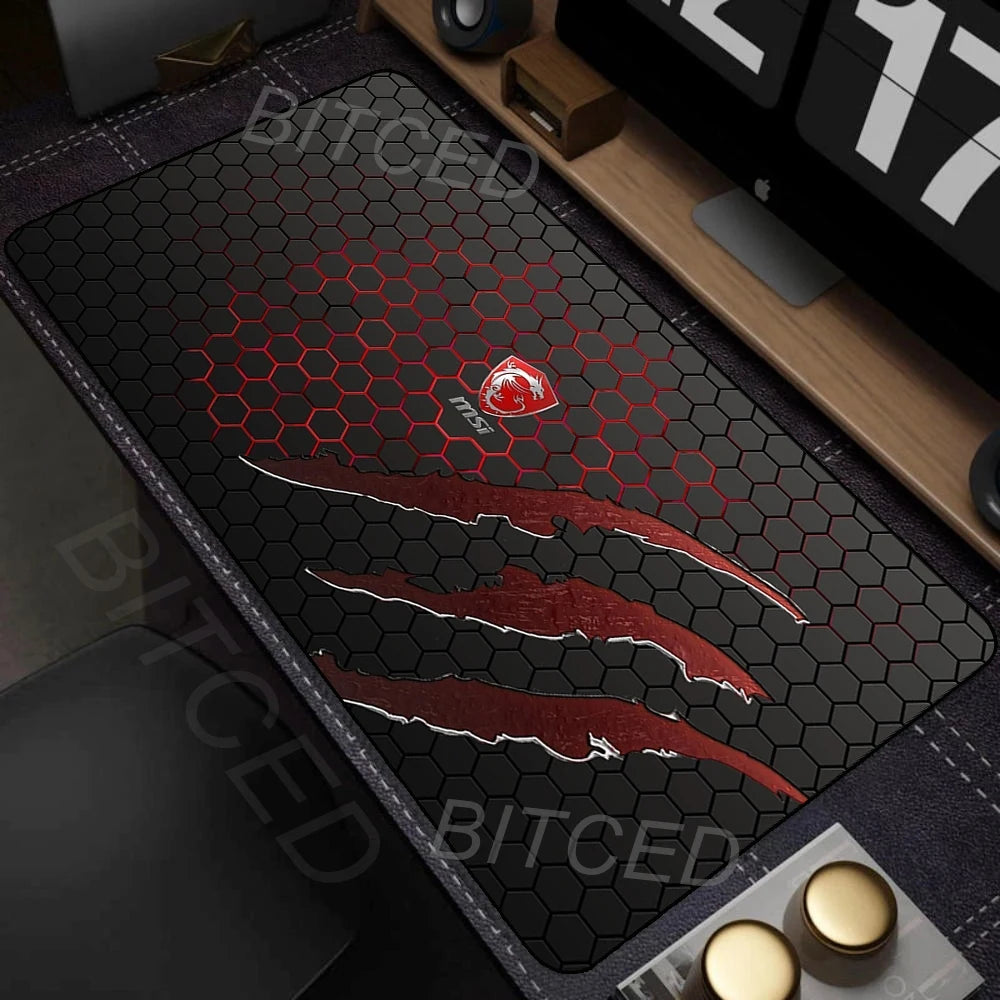MSI Table Mat Mouse Pad Desk Mouse Pad Cute HD Desk Pad Extended Gaming Keyboard Mats Large XXL Gamer Mousepad 90x40