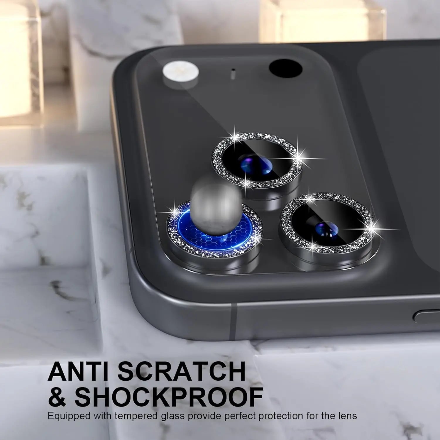 Bling Glitter Diamond Metal Frame Camera Protector For IPhone 17 Pro Max Air 17Pro Alloy Lens Tempered Glass Film Ring Cover Cap