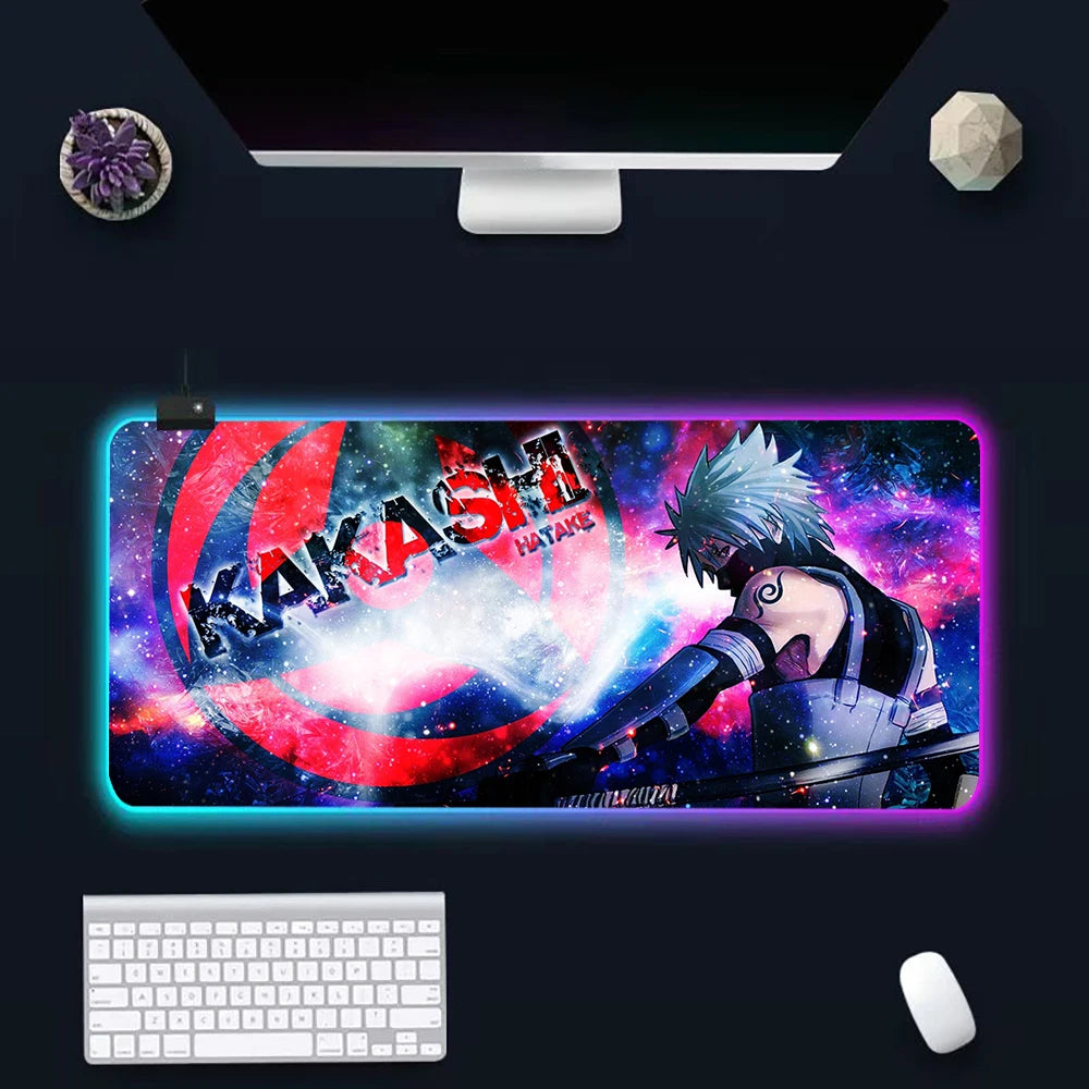Anime N-narutos RGB Pc Gamer Keyboard Mouse Pad Mousepad LED Glowing Mouse Mats Rubber Gaming Computer Mausepad - WinSupport Tech
