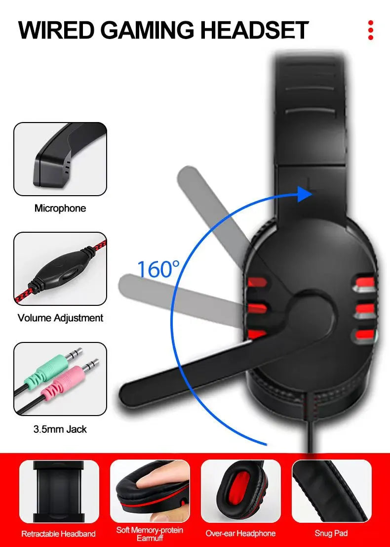 T-WOLF Thunderwolf TF880 Wired Keyboard, Mouse, Headphones and Audio Five-piece E-sports Game Enjoy Super Fast Moving Speed.