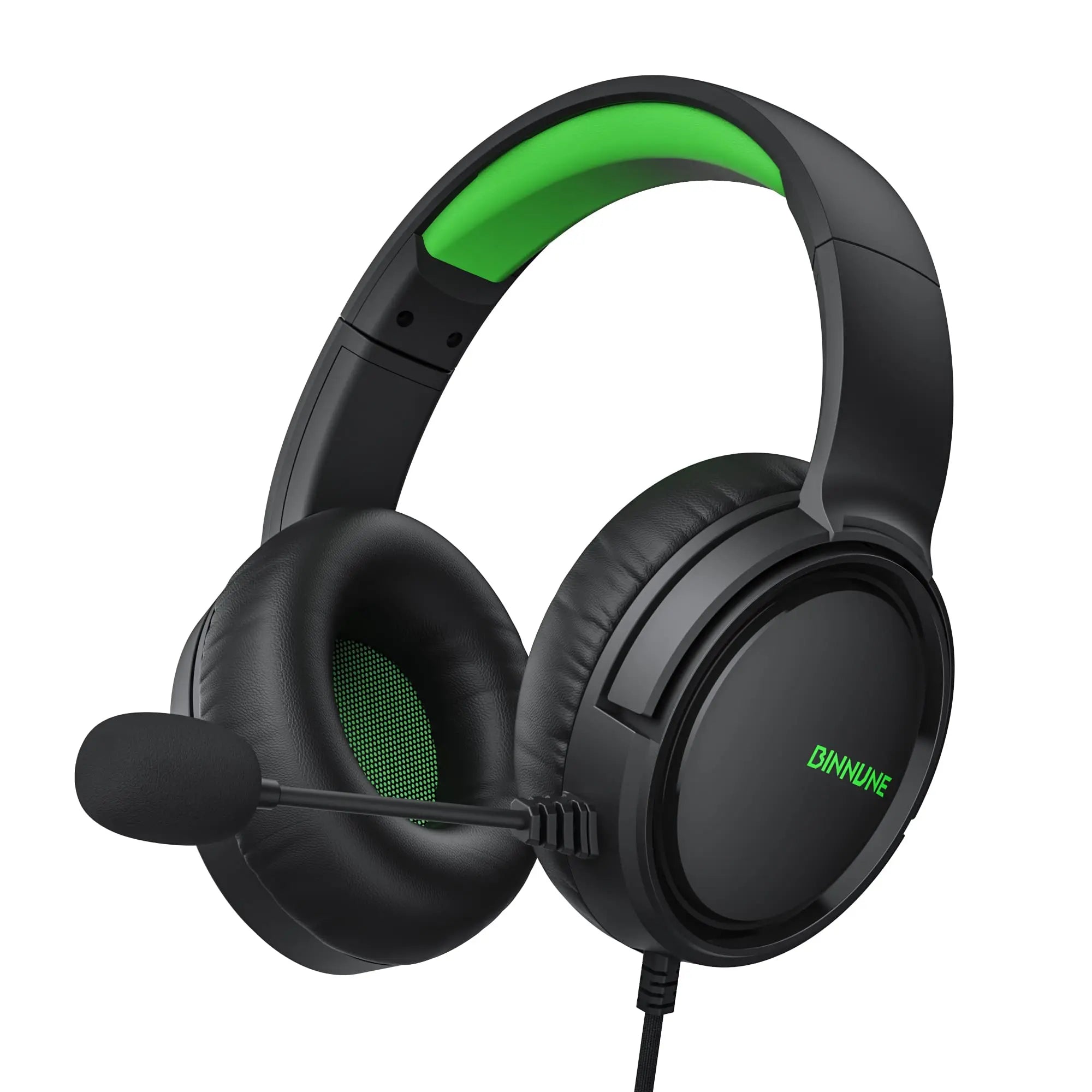 BINNUNE Gaming Headset with Mic – Wired Headphones for PS5, PS4, Xbox Series X|S, Xbox One, PC & Switch, Noise Cancelling Stereo Gaming Headphones.