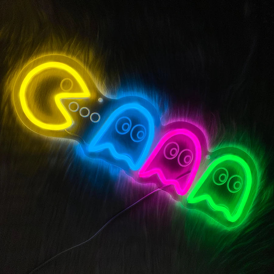 Game Neon Sign For Wall Decor,Light Up Sign For Gaming Room,Man Cave Decoration,Birthday Halloween Christmas Gift,USB Powered