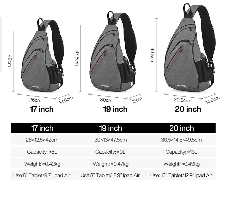 Mixi One Shoulder Backpack Crossbody Sling Bag – USB Charging Sports Travel Bag for Men & Women, Lightweight Cycling & School Backpack