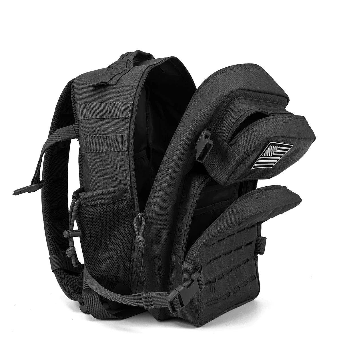 25L Tactical Backpack – MOLLE Hiking & Survival Backpack for Men & Women, Waterproof Fitness Outdoor Bag with Dual Cup Holders