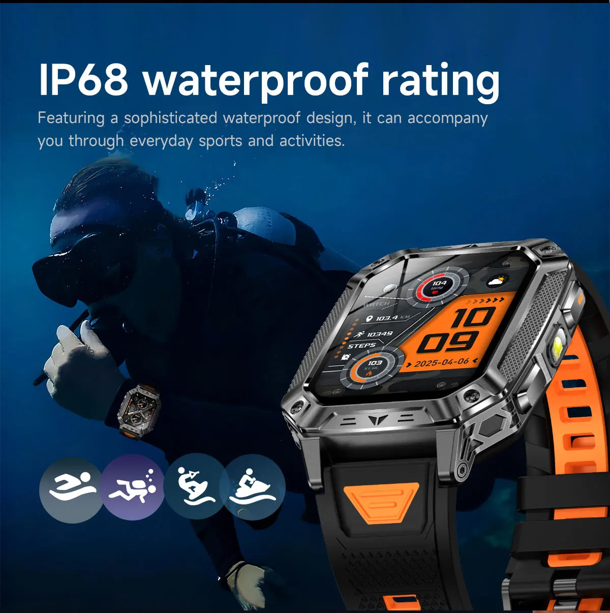 TANK Ultra 2026 1400mAh Military GPS Smart Watch Men 200Day Standby Rugged Tactical Watch 10ATM Diving SOS Satellite Alert Clock