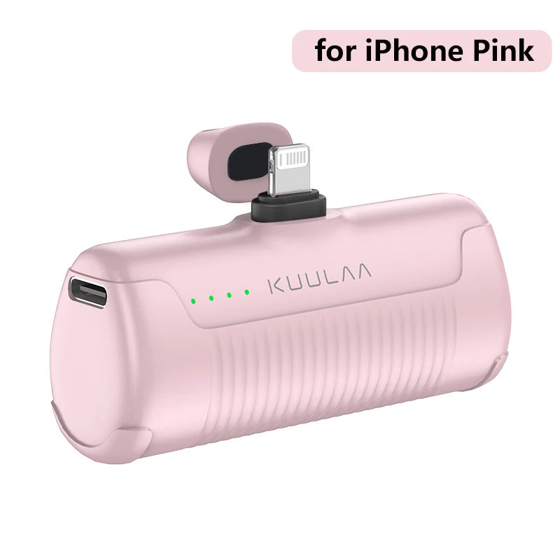 KUULAA Mini Power Bank 4500mAh - Portable Charger for iPhone17 16 15 14 13 Pro Max & Samsung/Xiaomi - External Battery PowerBank