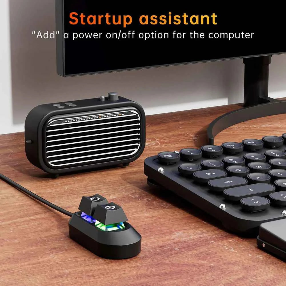 2M Desktop Computer Power Button External Power Switch Power Supply Button Restart Button Motherboard Switch On Off for PC Case