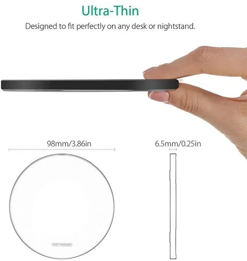 New Wireless Charger For iPhone 17 16 15 14 13 Pro Max Induction Fast Charging Pad Dock Station For Samsung S24 Xiaomi Huawei