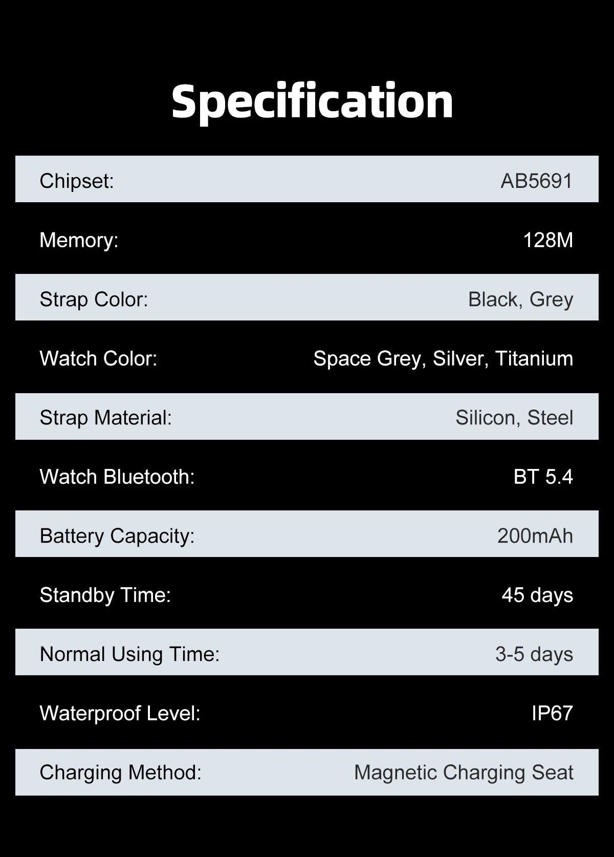 New Ultra Thin Smart Watch men 1.96