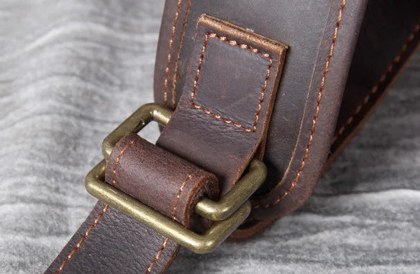 Vintage Crazy Horse Genuine Leather Backpack Men Bagpack Cowhide Hiking Backpack 17