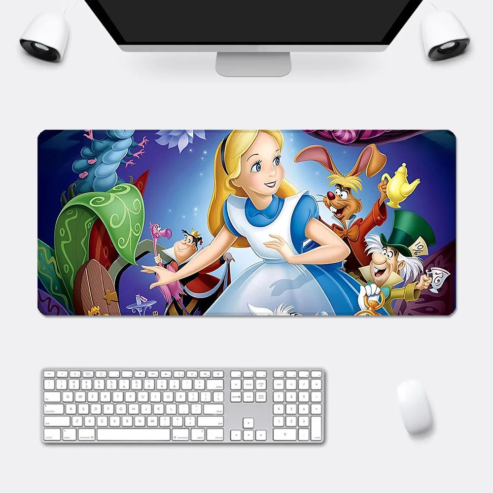 Cartoon Alice in Wonderland Mousepad HD Printing Computer Gamers Locking Edge Non-slip Mouse Pad XXL90x40cm Keyboard PC Desk Pad