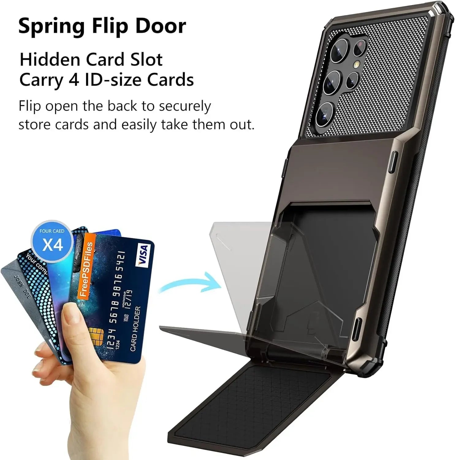 For Samsung Galaxy S25 S24 Ultra S25 S24 Plus S24 FE Wallet Case with Card Holder, Dual Layer Heavy Duty Shockproof Phone Cover