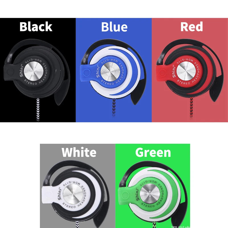 3.5mm Wired Headphones Ear Hook Heavy Bass Headset Adjustable  Earphones Running Sports Music Earphone for Phone
