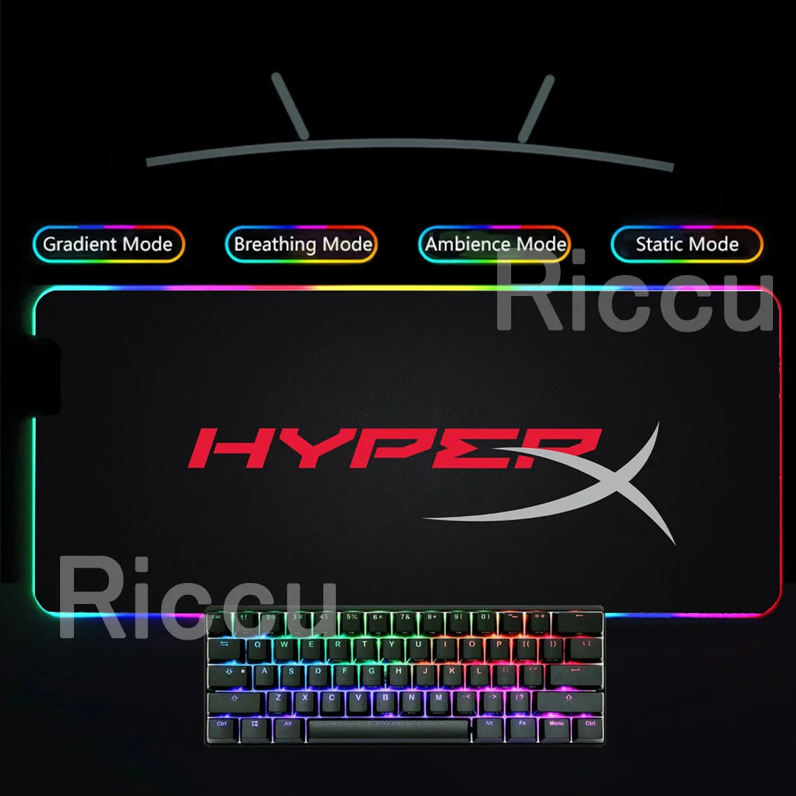 HYPERX RGB Large Mouse Pad Gaming Speed Mousepad Colorful LED Luminous XXL Game Computer Backlight Keyboard Accessories desk Mat