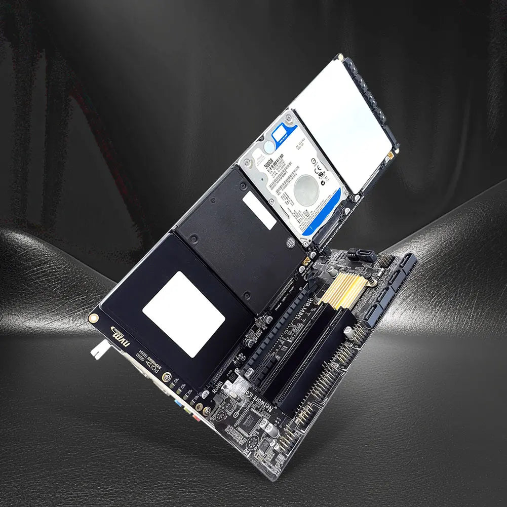 4-Port U2 NVME 2.5Inch SATA SSD Adapter Card Motherboard Support PCIe X4x4x4x4 PCIe X16 Bifurcation U.2 PCIe Adapter for PC