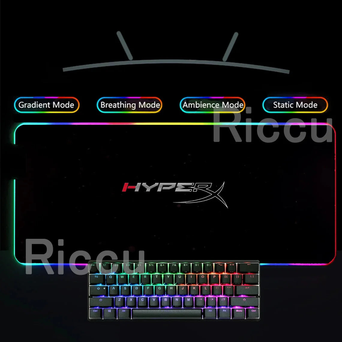 HYPERX RGB Large Mouse Pad Gaming Speed Mousepad Colorful LED Luminous XXL Game Computer Backlight Keyboard Accessories desk Mat