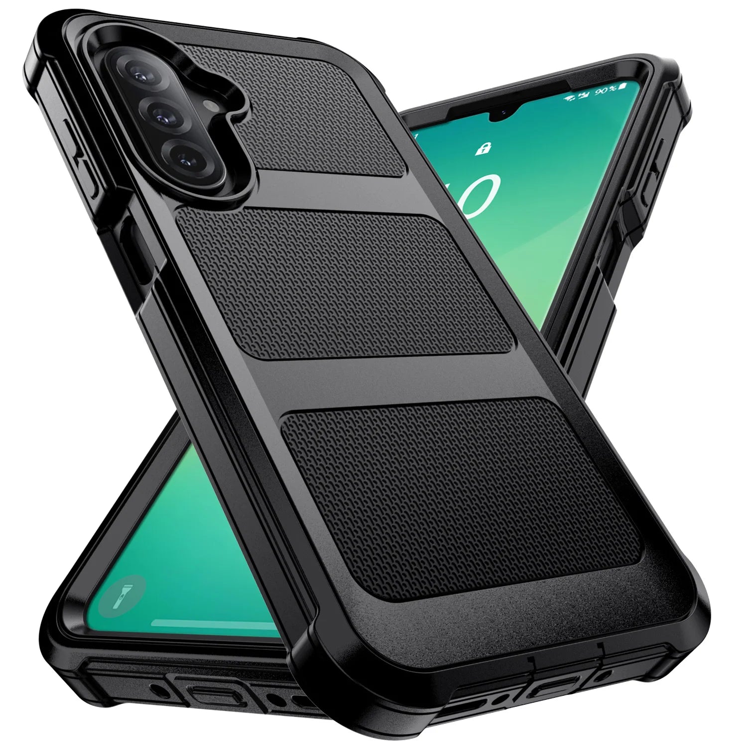 For Samsung Galaxy A06/A16/A26/A36/A56/A07 4G/A17 5G Phone Case Rugged Shockproof Heavy Duty Dual Layers Cover Black With Clip