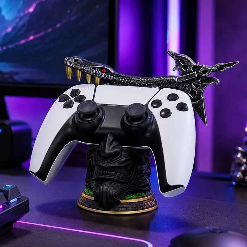 Creative Imitation Demon Resin Game Controller Stand Fit Ps5 Ps4 Xbox Switch Gamepad Support Desktop Decor Gaming Accessories