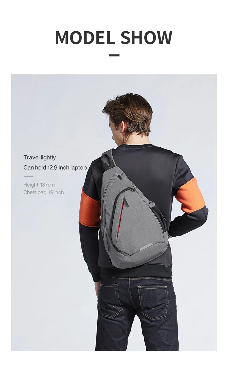 Mixi One Shoulder Backpack Crossbody Sling Bag – USB Charging Sports Travel Bag for Men & Women, Lightweight Cycling & School Backpack