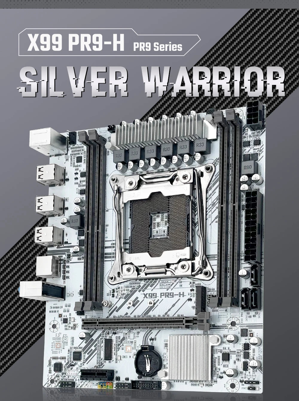 MACHINIST White X99 PR9-H Motherboard Combo Intel Xeon E5 2630 V4 LGA 2011-3 CPU DDR4 16GB RAM NVME M.2 Optional Kit Set