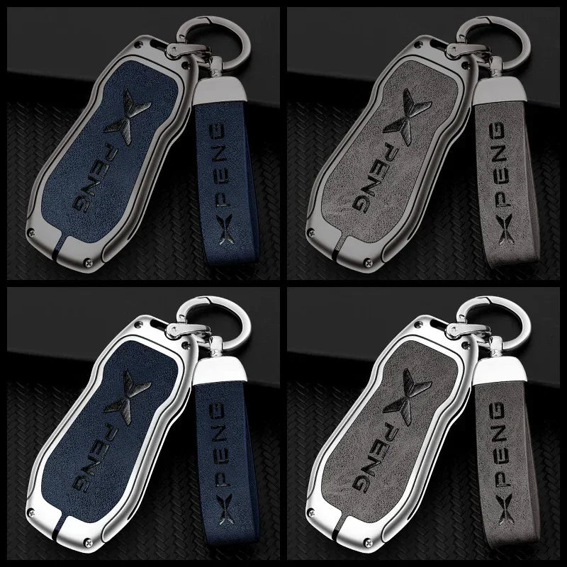 Metal Car Key Fob Cover Case Shell For Xpeng Xiaopeng P5 P7 G9 G3i Holder Interior Keychain Leather Accessories