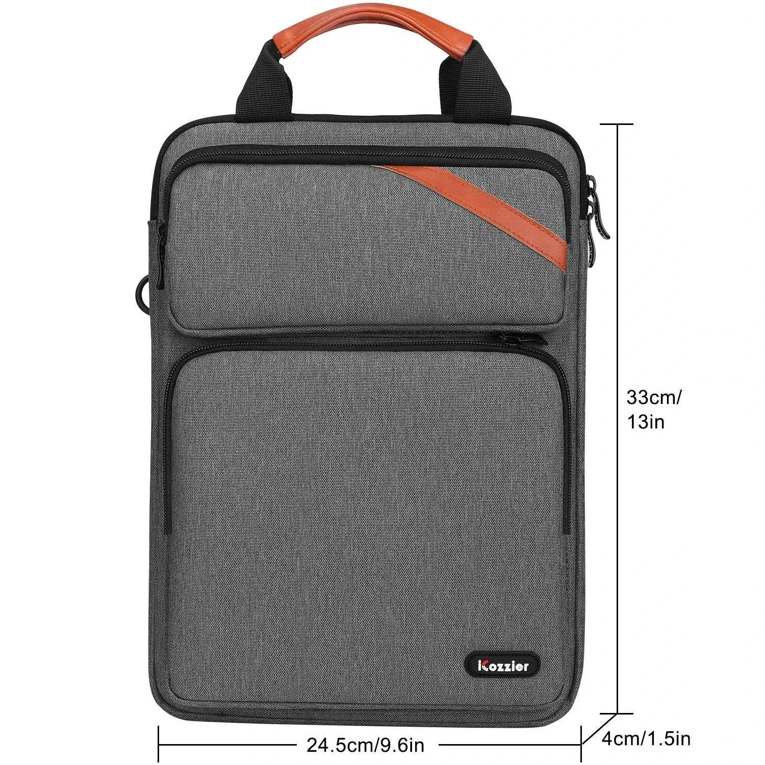 iCozzier 12.9-13.3 inch Laptop Shoulder Bag, Double Pocket  Laptop Sleeve Tablet Case for MacBook Pro 14, iPad Pro 12.9 2018-202