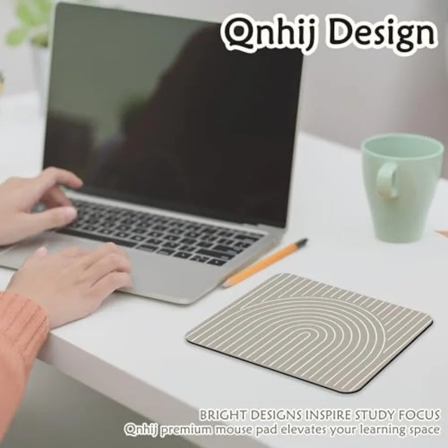 Mouse Pad for Desk, Abstract Neutral Rainbow Mousepad for Gaming Work Computer Laotop Office Dorm with Non-Slip Rubber Base, 9.